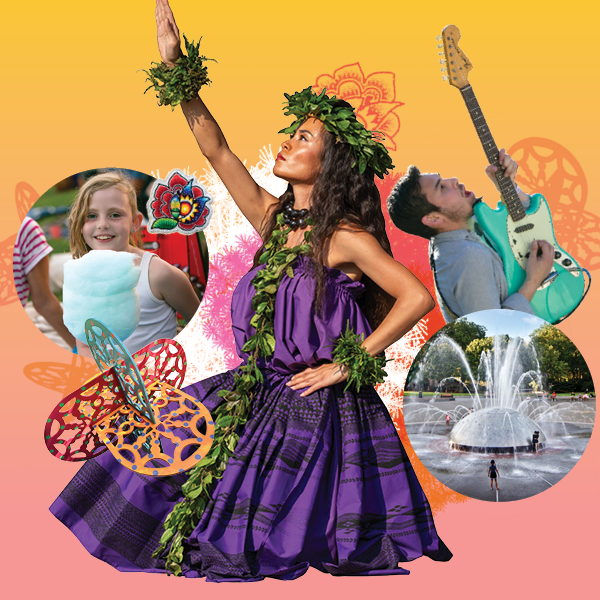 Collage of artists of all types performing at Seattle Center.